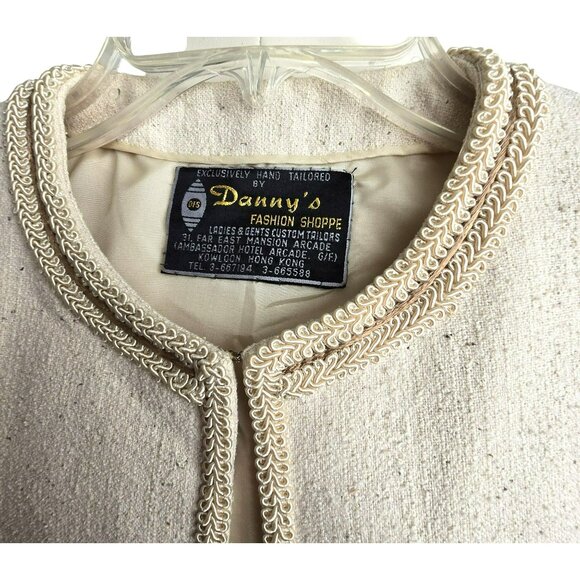 Dannys Fashion Hong Kong Womens Suit Set Jacket Skirt Hand Tailored Beige HS172 - Picture 6 of 16